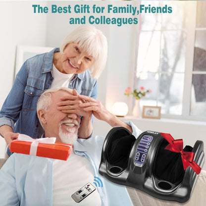 Foot Massager Machine, Shiatsu Foot and Calf Massager Plantar Nerve Pain Electric Deep Kneading Rolling Massage for Foot Leg Calf Arm Ankle with Remote